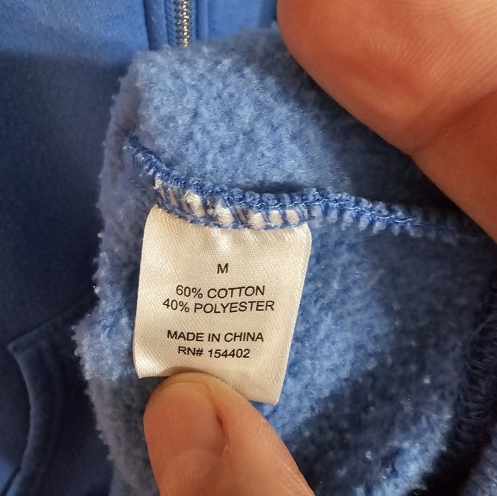Vinyl Icons Blue Malibu California Quarter Zip Pullover Sweatshirt M Preppy Cozy - Picture 5 of 8